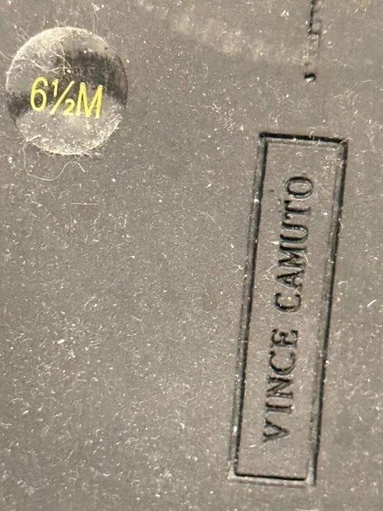 Vince Camuto Alicenta Black Leather Moto Buckle Booties Size 6.5 - Picture 8 of 9